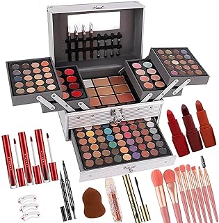 UNIFULL 132 Color All- In- One Makeup For Women Full Kit,Professional Makeup Kit,Makeup Gift Set for Women,Girls&Teens,Include eyeshadow/lipstick/concealer/Lip Gloss/Eyeliner/Mascara（006N2-Silver）