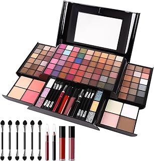 All In One Professional Makeup Kit Include Eyeshadow Palette Blushes Compact Bronzing Highlighter Powder Glitter Lipliner Eyeliner Pencil Brushes with Mirror Make Up Set Christmas Gifts For Women Girl