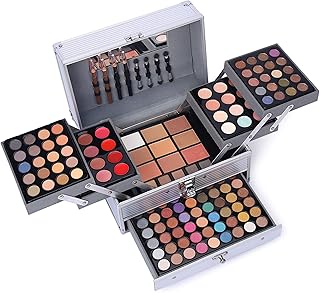 132 Color All In One Makeup Gift Set Kit- Includes 94 Eyeshadow, 12 Lip Gloss, 12 Concealer, 5 Eyebrow powder, 3 Face Powder, 3 Blush, 3 Contour Shade, 2 Lip Liners, 2 Eye Liners, 4 Eyeshadow Brush