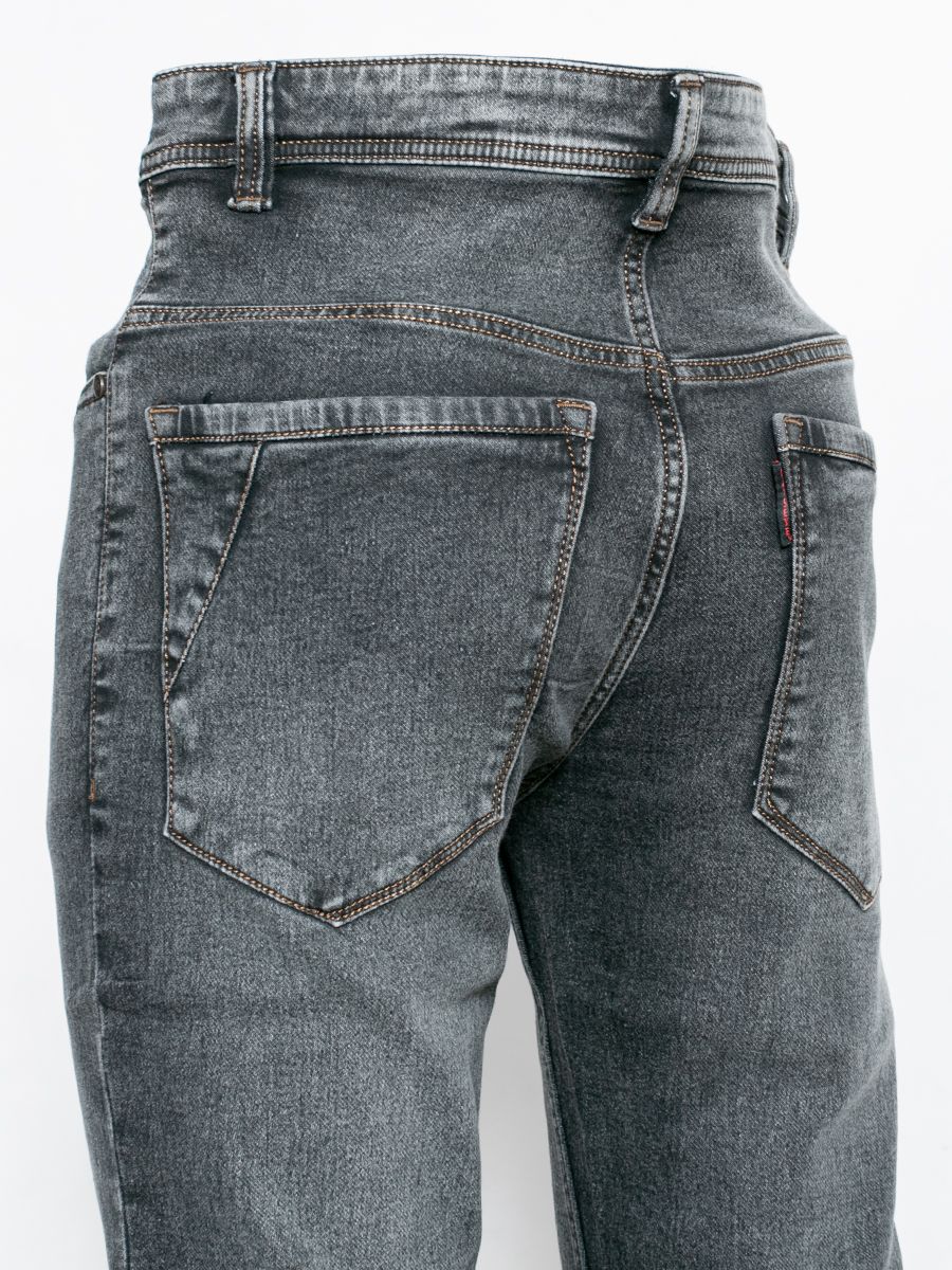 Semi Slim Fit Washed Jeans With Five Pockets