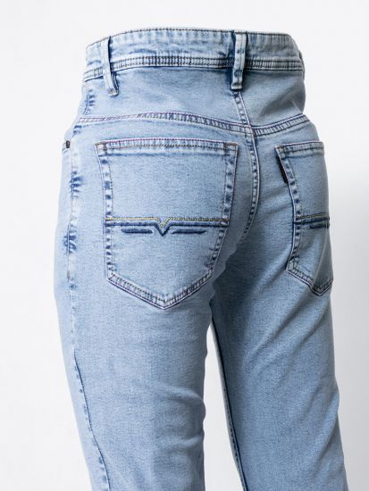 Semi Slim Fit Washed Jeans With Five Pockets