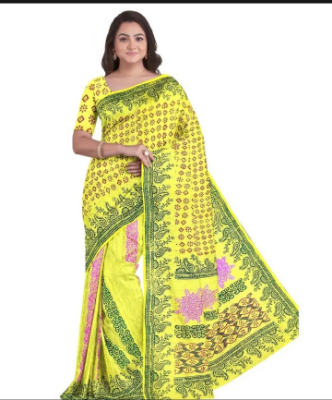 New Design Half Silk Blockprint Saree for Women