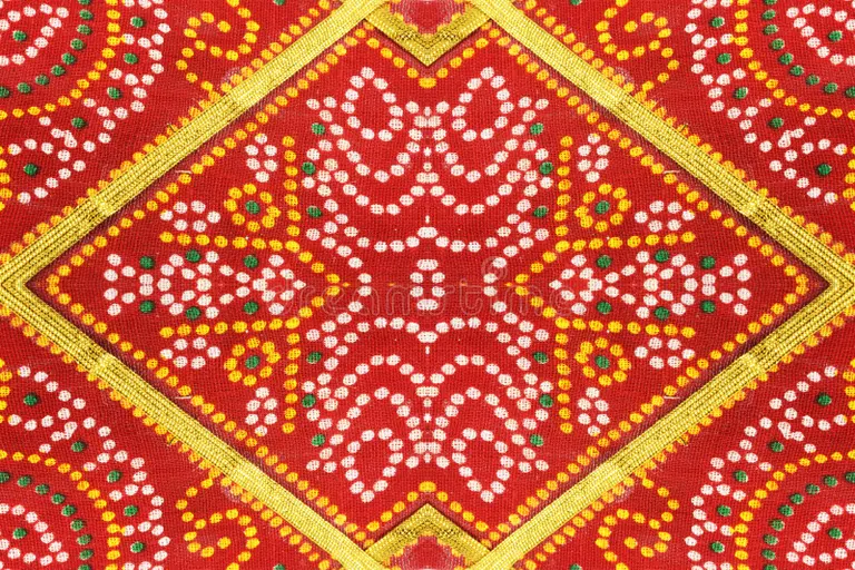 Colorful Fabric Patterned Background. Colorful Indian Saree Fabric Floral Patterned Background