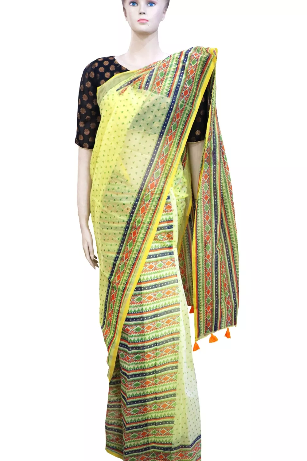 Screen Printed Half Silk Saree