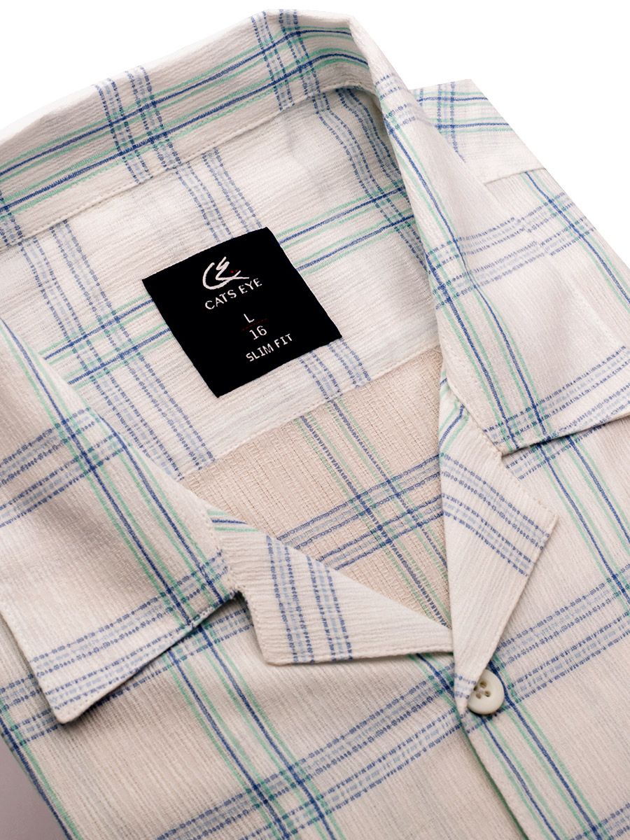 Cotton, Open collared short sleeve shirt for men.