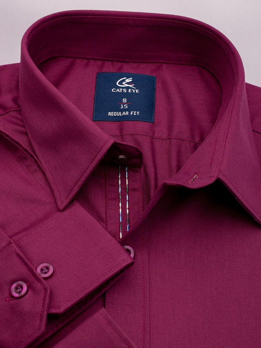  Fit. Cotton, Single pocket formal shirt for men.