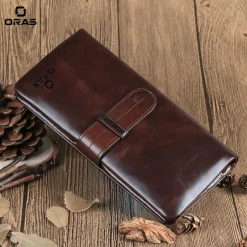 R1002 ORAS Genuine Leather Long Wallet for Men