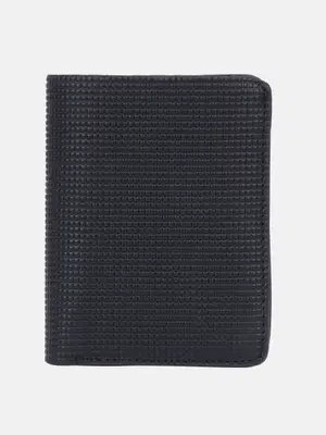 Black Textured Genuine Leather Wallet